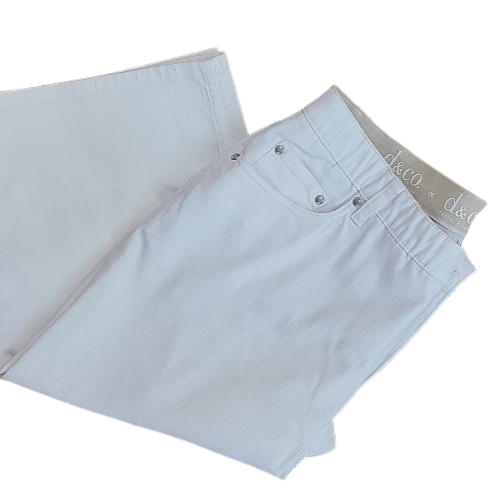 Denim & Co White Cropped 5 Pocket Denim Jeans Size 18W EUC